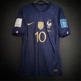 France 2022 World Cup Final Edition home kit PLAYER VERSION with MBAPPE 10 & bagdes