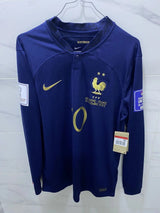 France 2022 World Cup Final Edition home kit fan version long sleeve with MBAPPE 10 & bagdes (Copy)